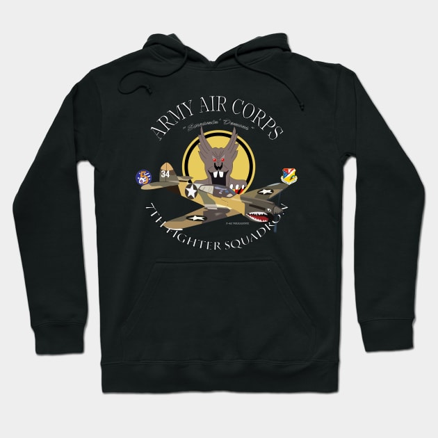 p-40 warhawk - 49fg - 7th Fighter Squadron wo Bakgrd Hoodie by twix123844